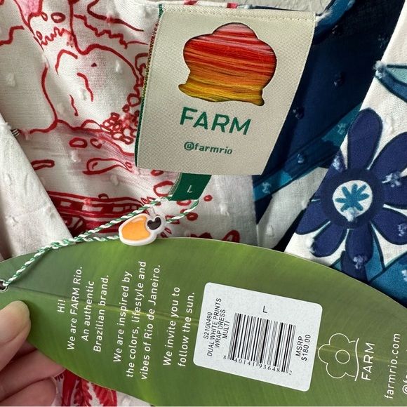 NWT FARM Rio Dual Prints Maxi Wrap Dress SZ L - Picture 7 of 10